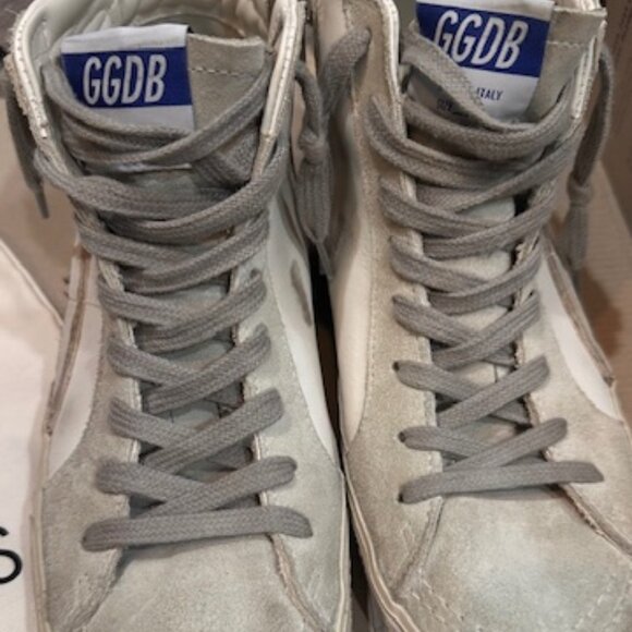 Golden Goose Woman Size 38 Suede Toe and Star Leather White/Ice - Picture 5 of 14